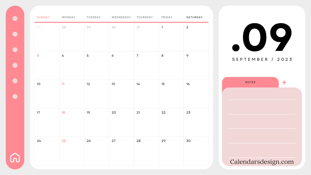 September 2023 Calendar in PDF