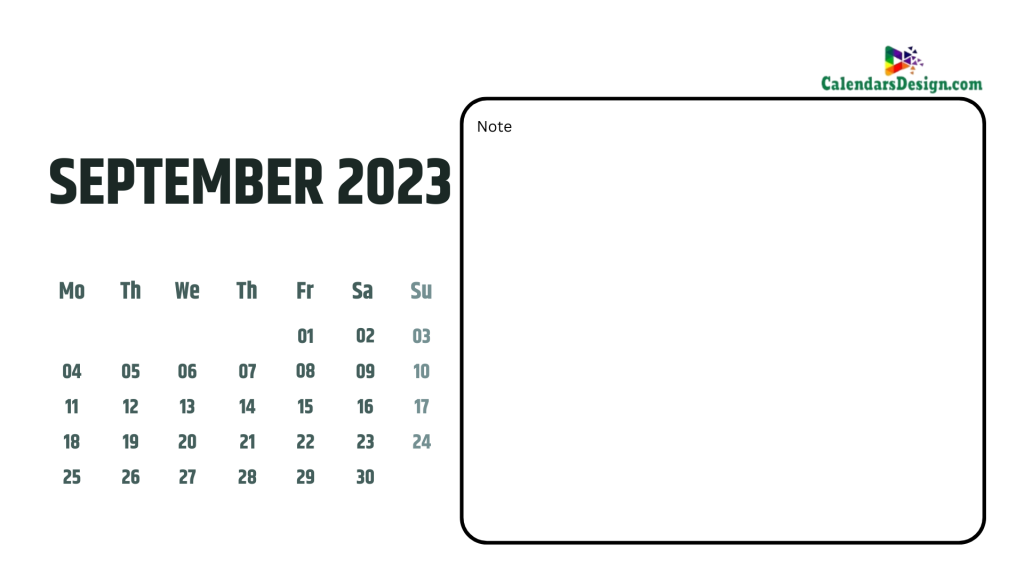 September 2023 calendar pdf to print