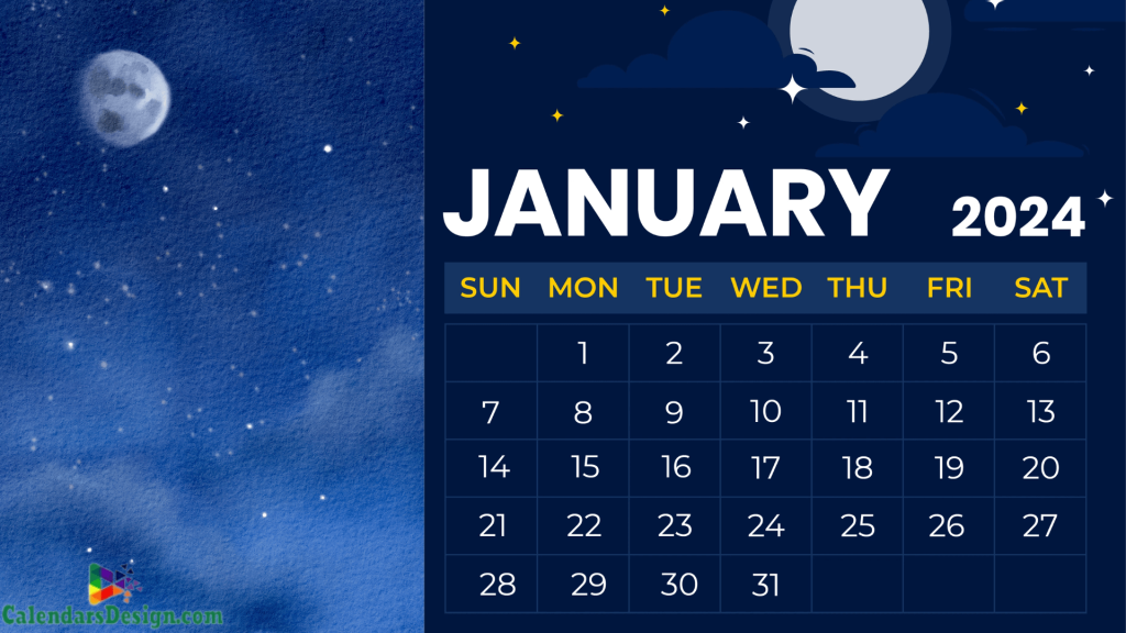 Cute January 2024 Calendar