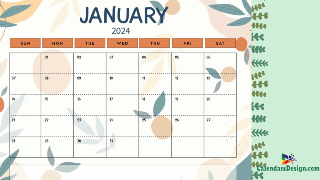 Cute January 2024 Calendar 2