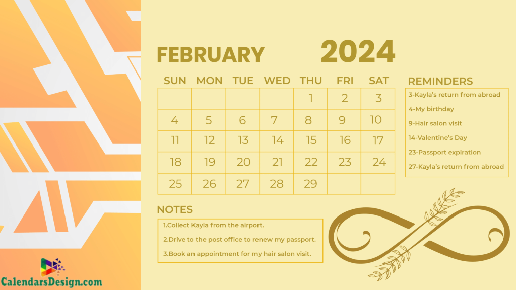 February 2024 Calendar Design