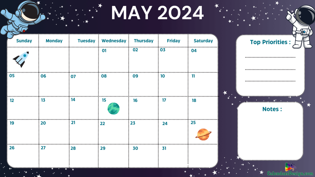 May 2024 Calendar Cute Design