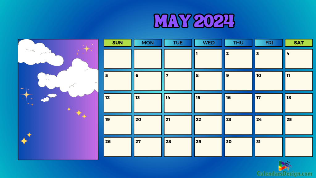 Print Cute May 2024 Calendar
