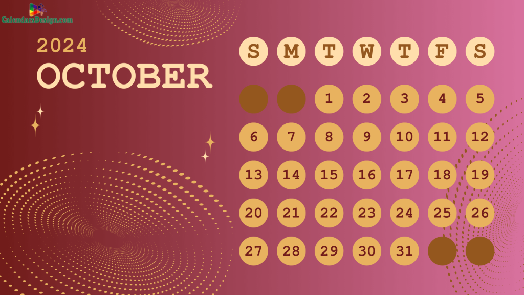 New October 2024 Month Calendar