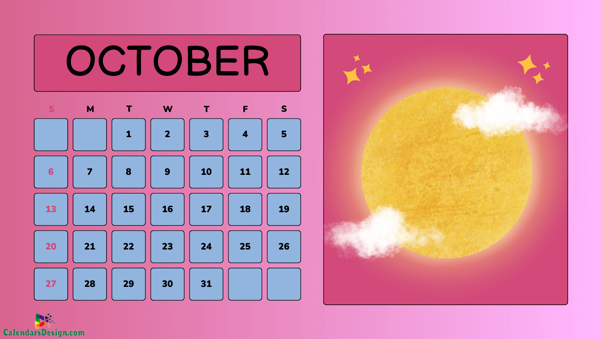 October 2024 Calendar With Moon